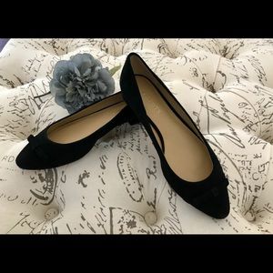 TALBOTS Black Flats With Bows SZ 8W